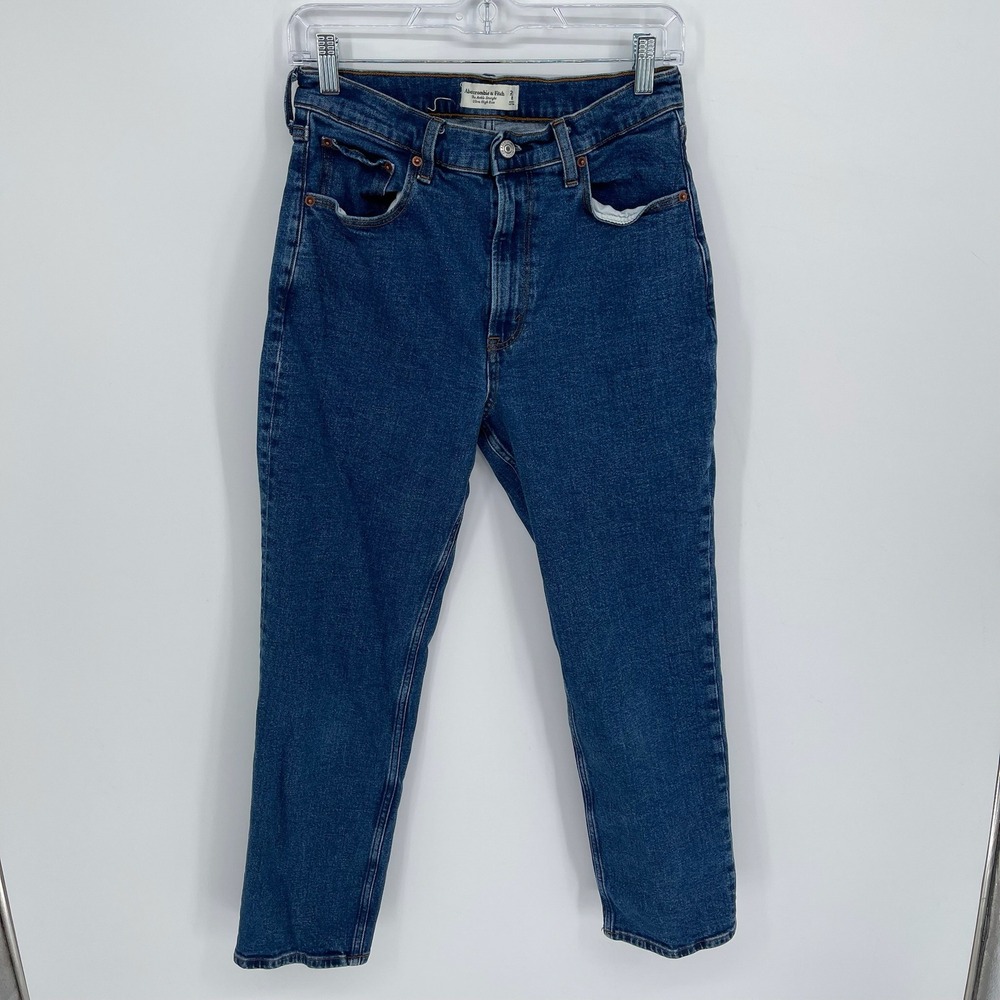 Abercrombie & Fitch Women's Blue‎ Ultra High Rise Ankle Straight Jeans Size 29/8
